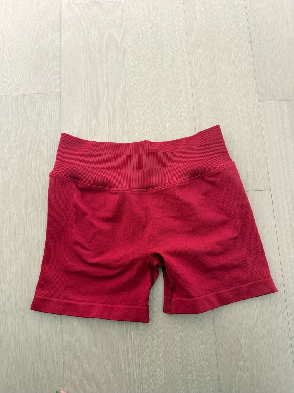 Women's Seamless High-Waist Red Bike Shorts